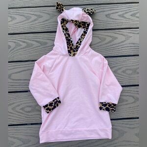 Little girls pink bear hoodie 4T 100 boutique